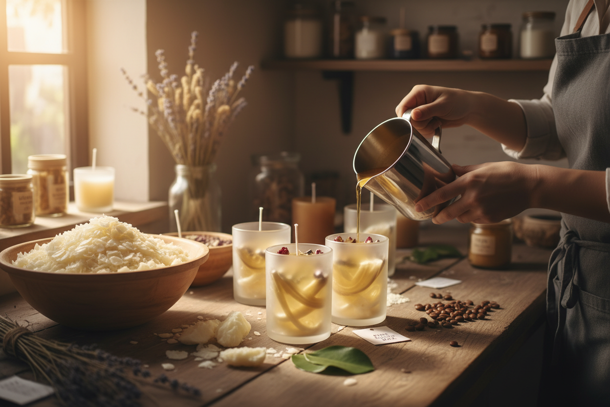 utilizzo di cera vegetale nelle candele